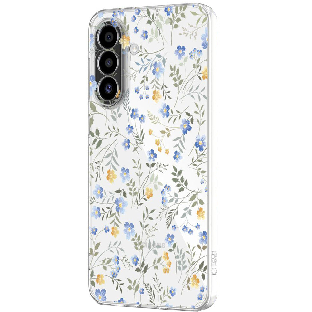 Handyhülle für Galaxy A57 5G, Tech-Protect FlexAir, Transparent mit floralem Muster