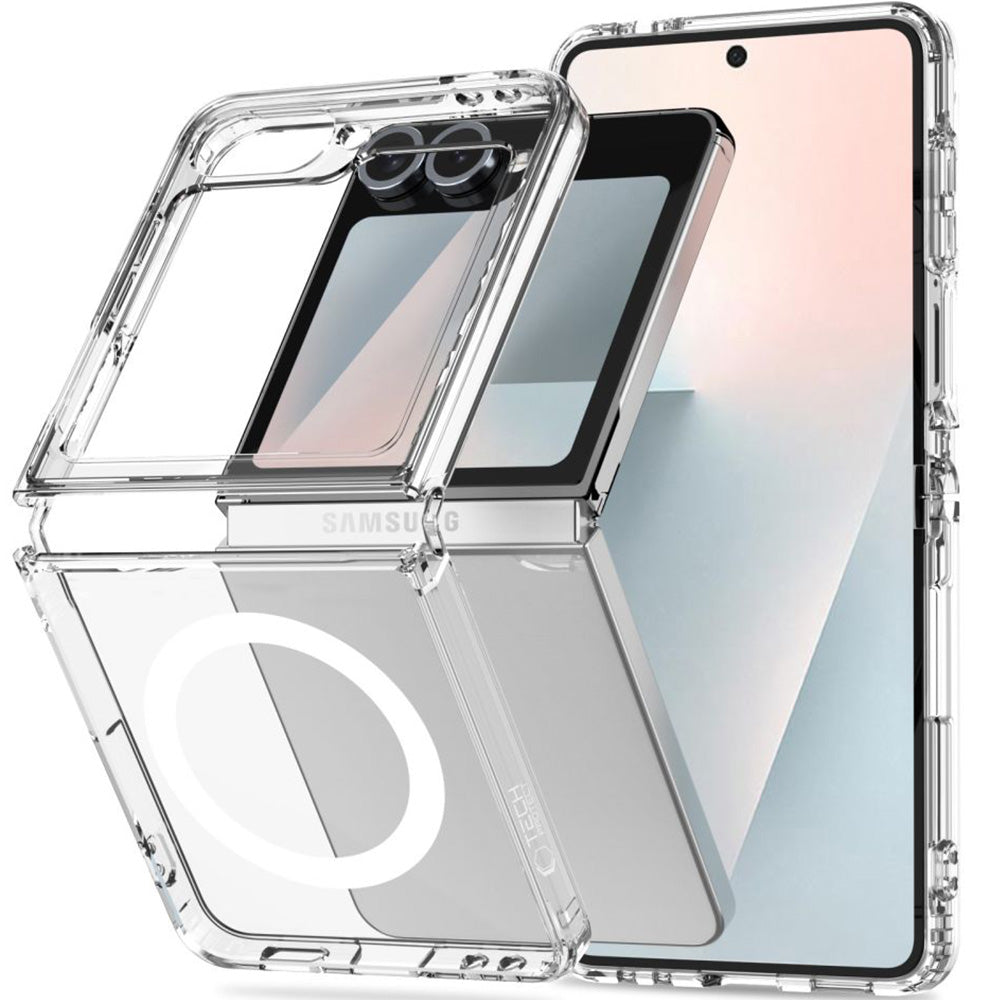 Handyhülle für Galaxy Z Flip7 FE / 6, Tech-Protect Flexair Hybrid mit MagSafe, Transparent