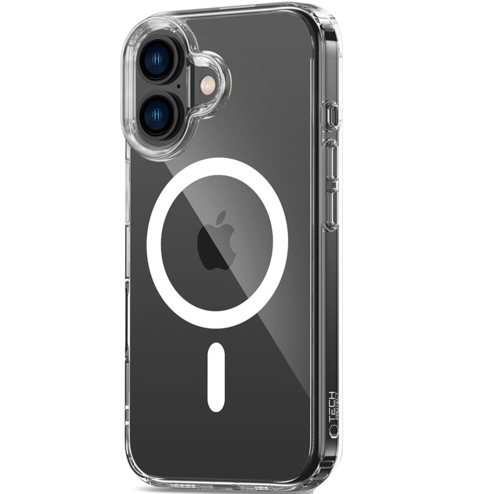 Handyhülle für iPhone 16, Tech-Protect Flexair Hybrid mit MagSafe, Transparent