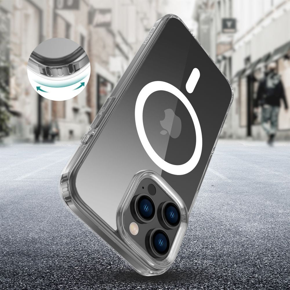 Handyhülle für iPhone 16 Pro Max, Tech-Protect Flexair Hybrid mit MagSafe, Transparent
