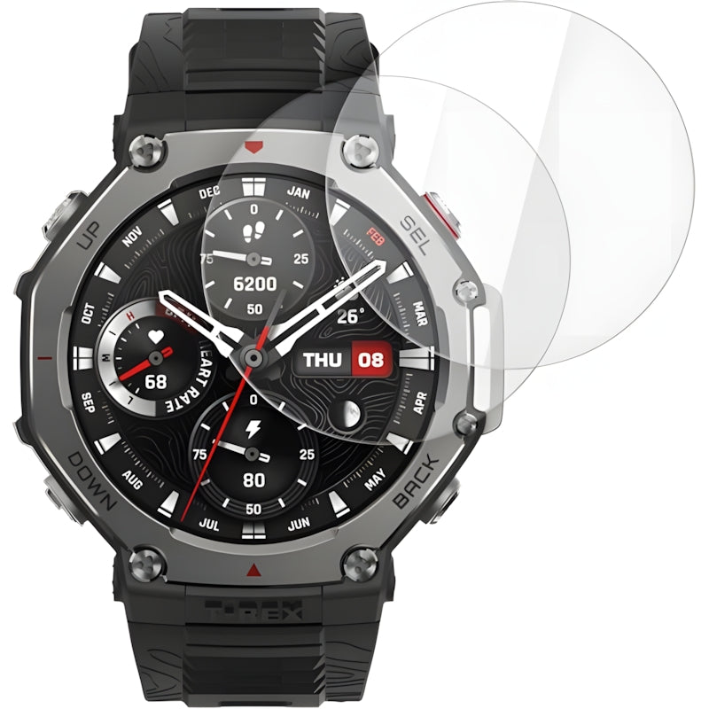Gehärtetes Glas für Amazfit T-Rex 3 Pro 48 mm, Tech-Protect Glass Fit Plus, 2 Stück