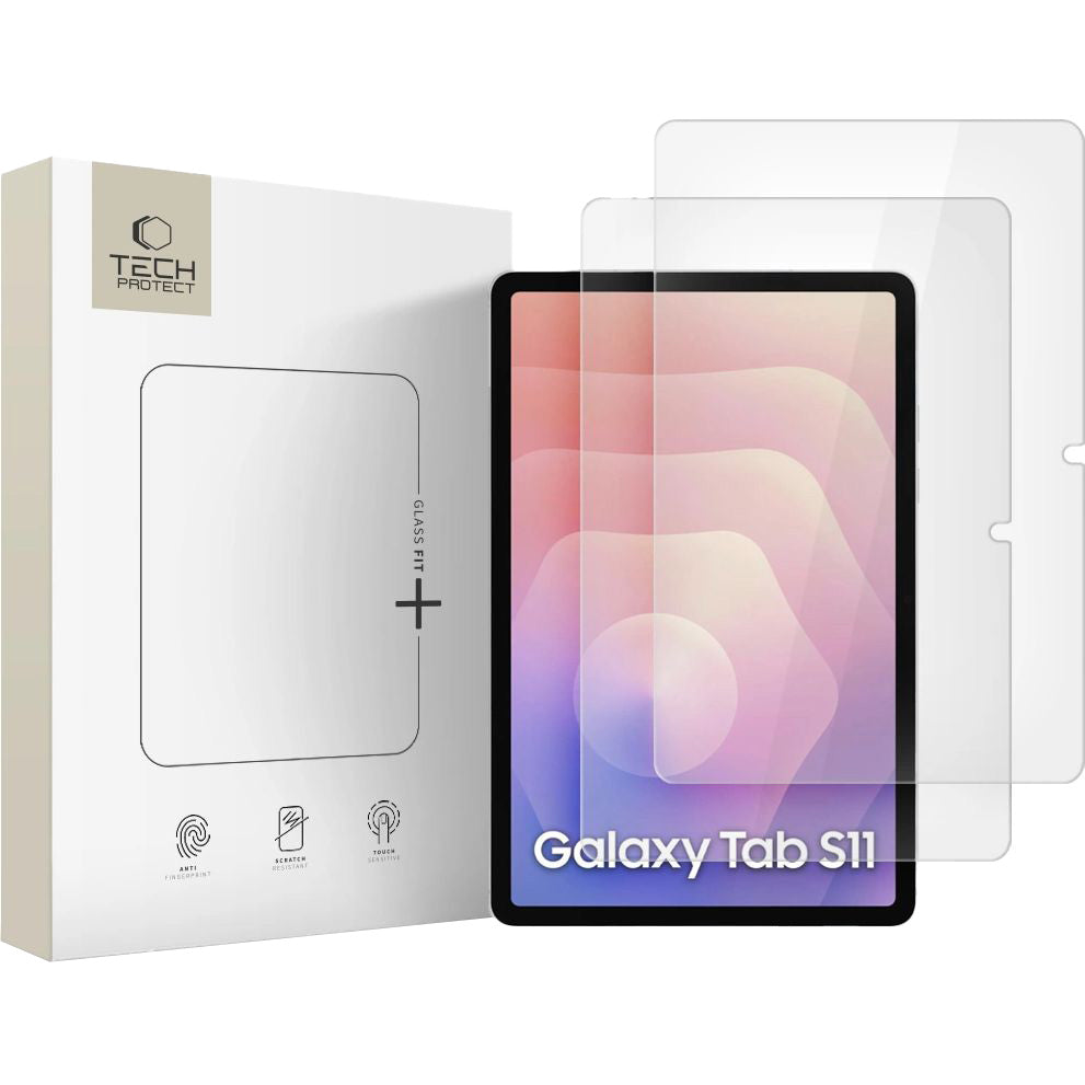 Gehärtetes Glas für Galaxy Tab S11, Tech-Protect Glass Fit Plus, 2 Stück