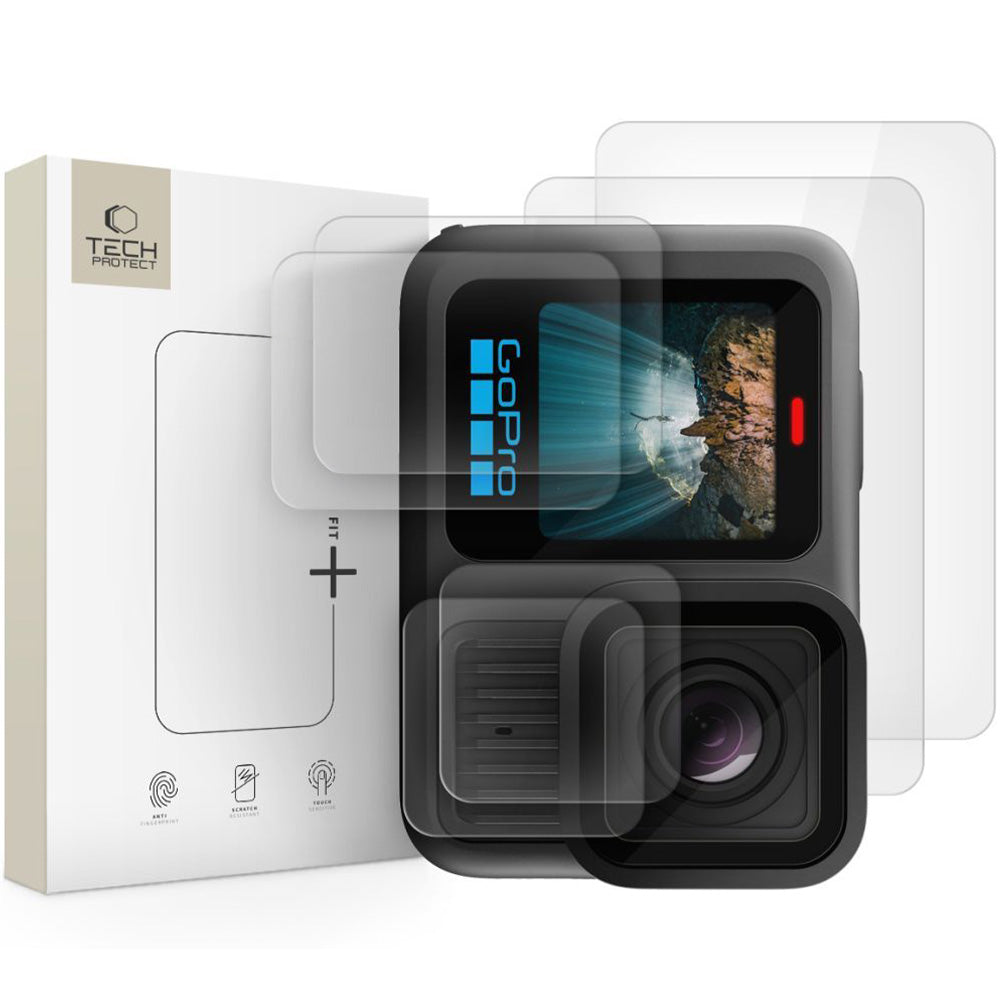 Gehärtetes Glas für GoPro Hero 13, Tech-Protect Glass Fit Plus, 6 Stück