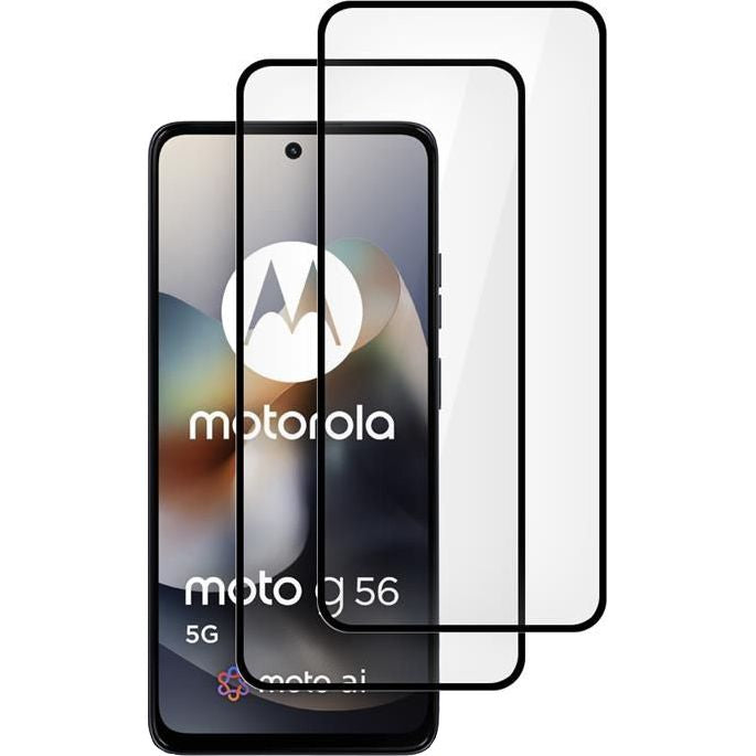 Gehärtetes Glas für Motorola Moto G56 5G, Tech-Protect Glass Fit Plus, 2 Stück, Schwarzer Rahmen
