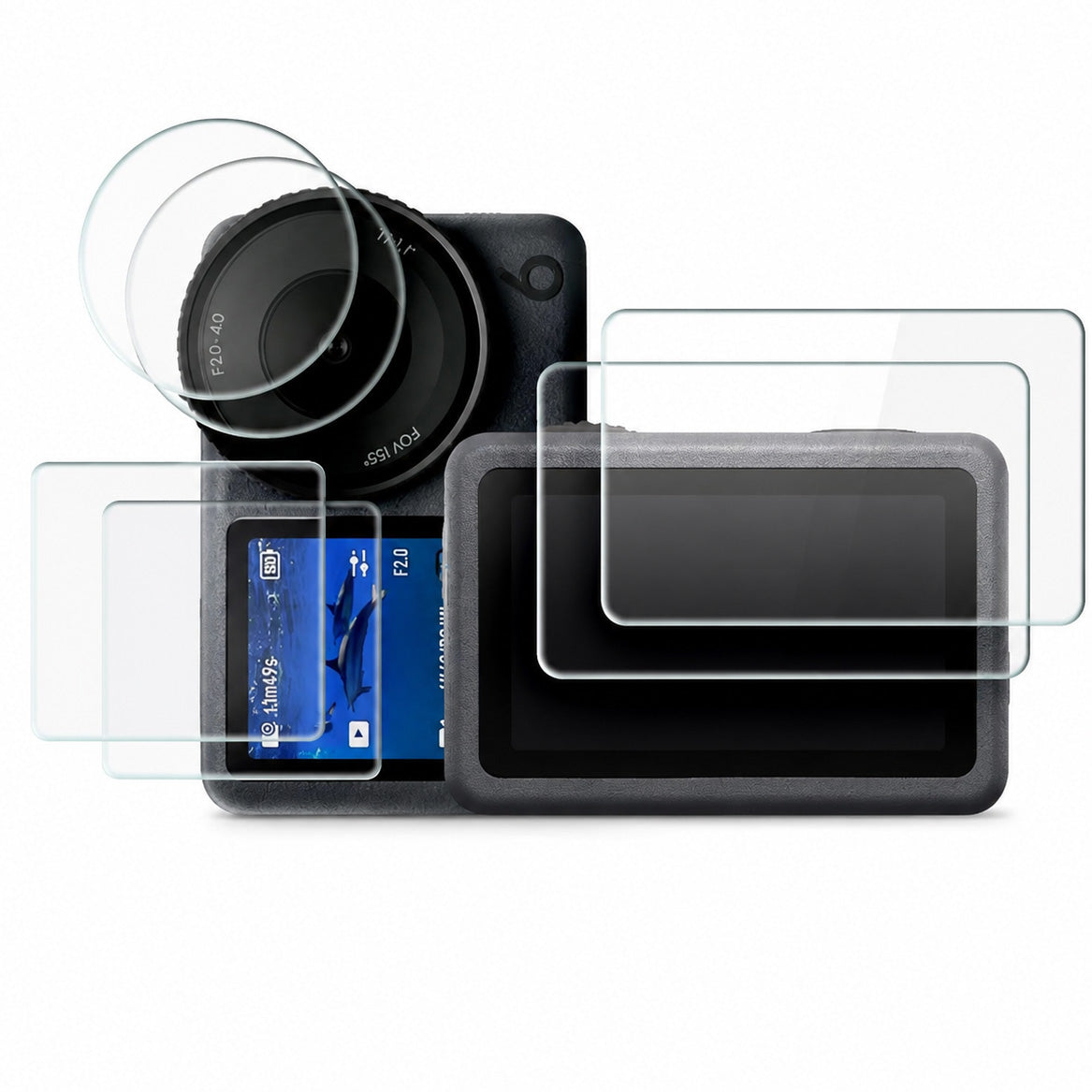 Gehärtetes Glas für DJI Osmo Action 6, Tech-Protect Glass Fit Plus, 2 Sets