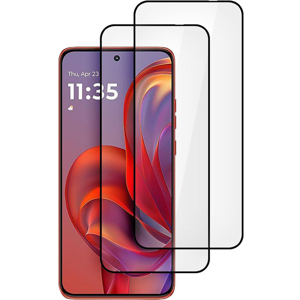 Gehärtetes Glas für Motorola Edge 60 Neo / 50 Neo, Tech-Protect Glass Fit Plus, 2 Stück, Schwarzer Rahmen