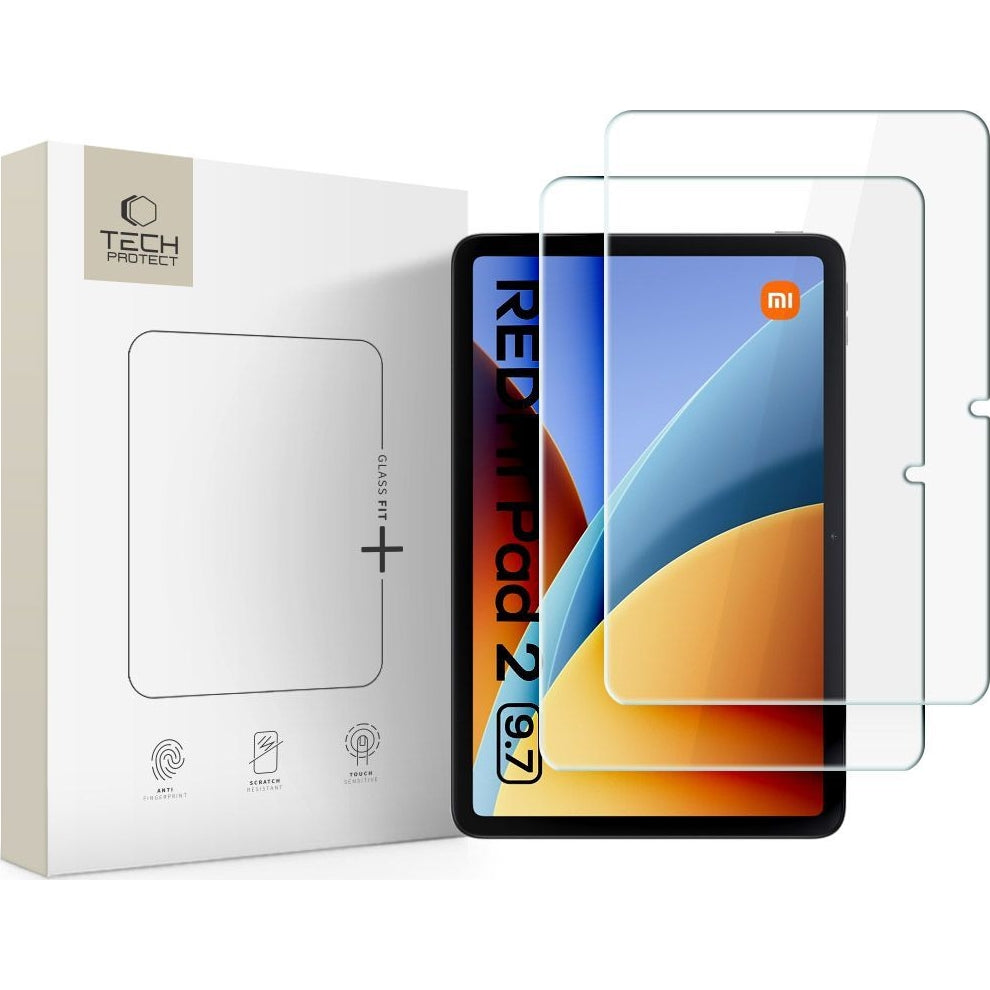 Gehärtetes Glas für Xiaomi Redmi Pad 2 9,7", Tech-Protect Glass Fit Plus, 2 Stück