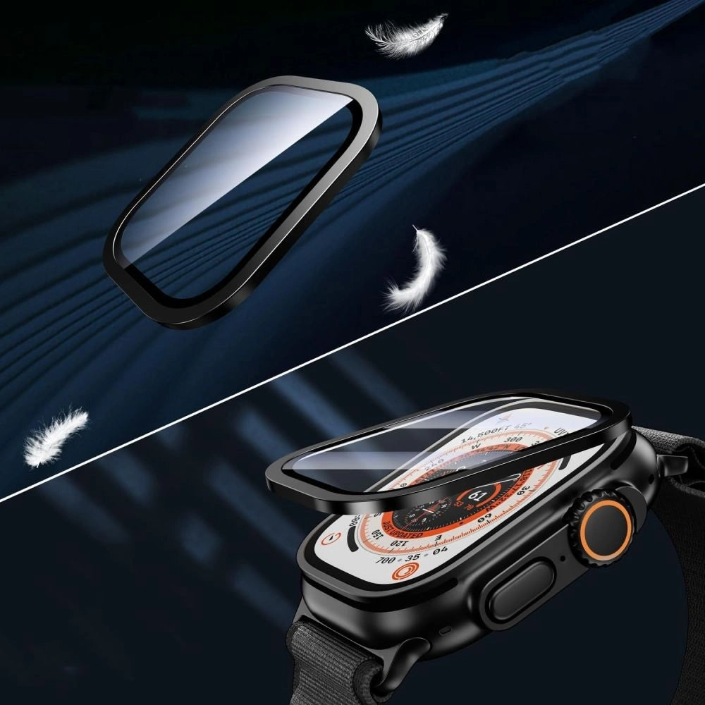 Gehärtetes Glas für Apple Watch Ultra 3/2/1 49mm, 2 Stück, Tech-Protect Glass Ring, Schwarz