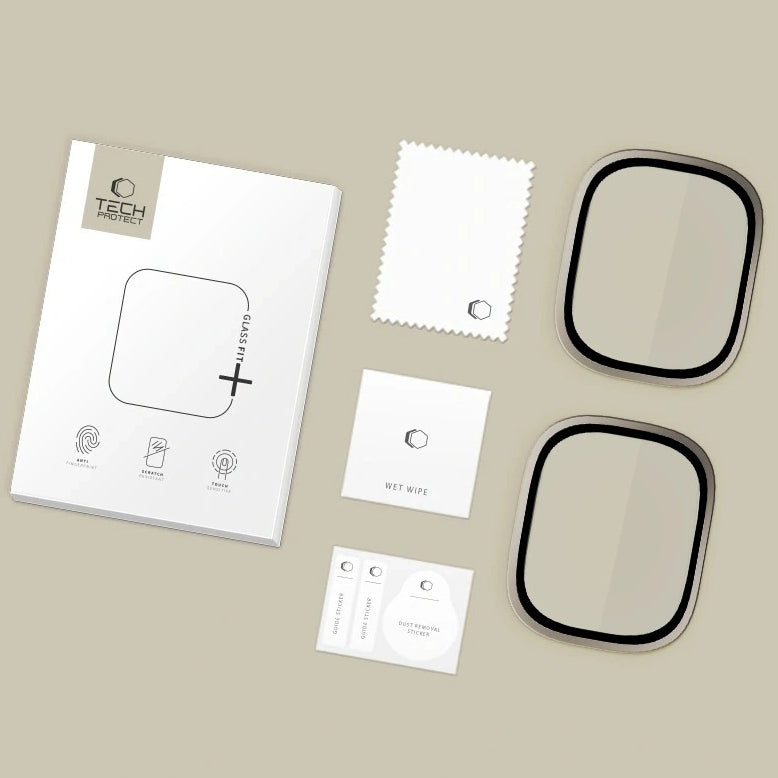Gehärtetes Glas für Apple Watch Ultra 3/2/1 49mm, 2 Stück, Tech-Protect Glass Ring, Titanium