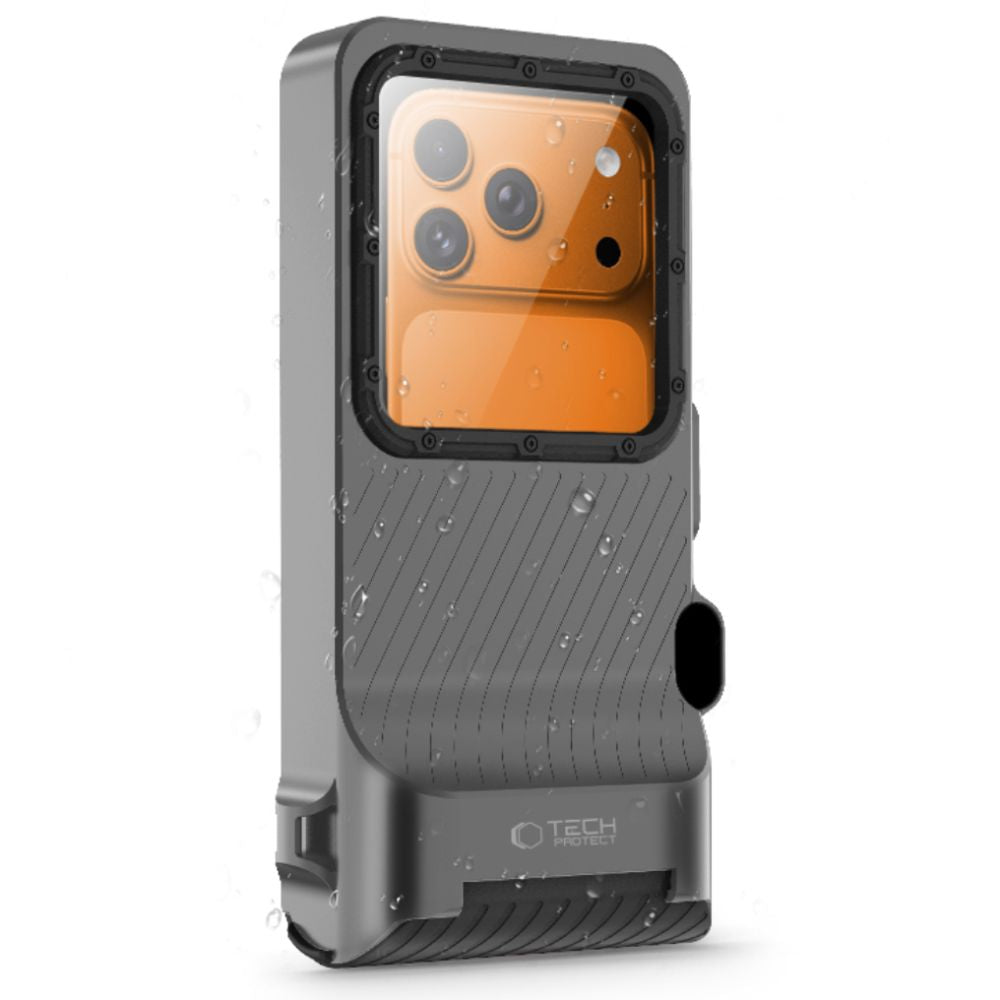 Wasserdichte Schutzhülle für Smartphone max. 6.9", Tech-Protect Universal Diving Waterproof Case, Schwarz und Grau