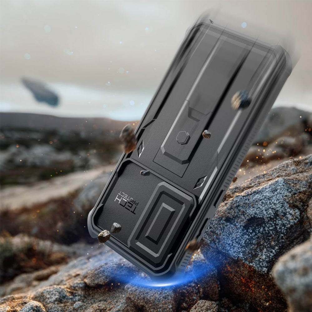 Handyhülle für Galaxy A57 5G, Tech-Protect Kevlar Cam Plus 2-Set, Schwarz
