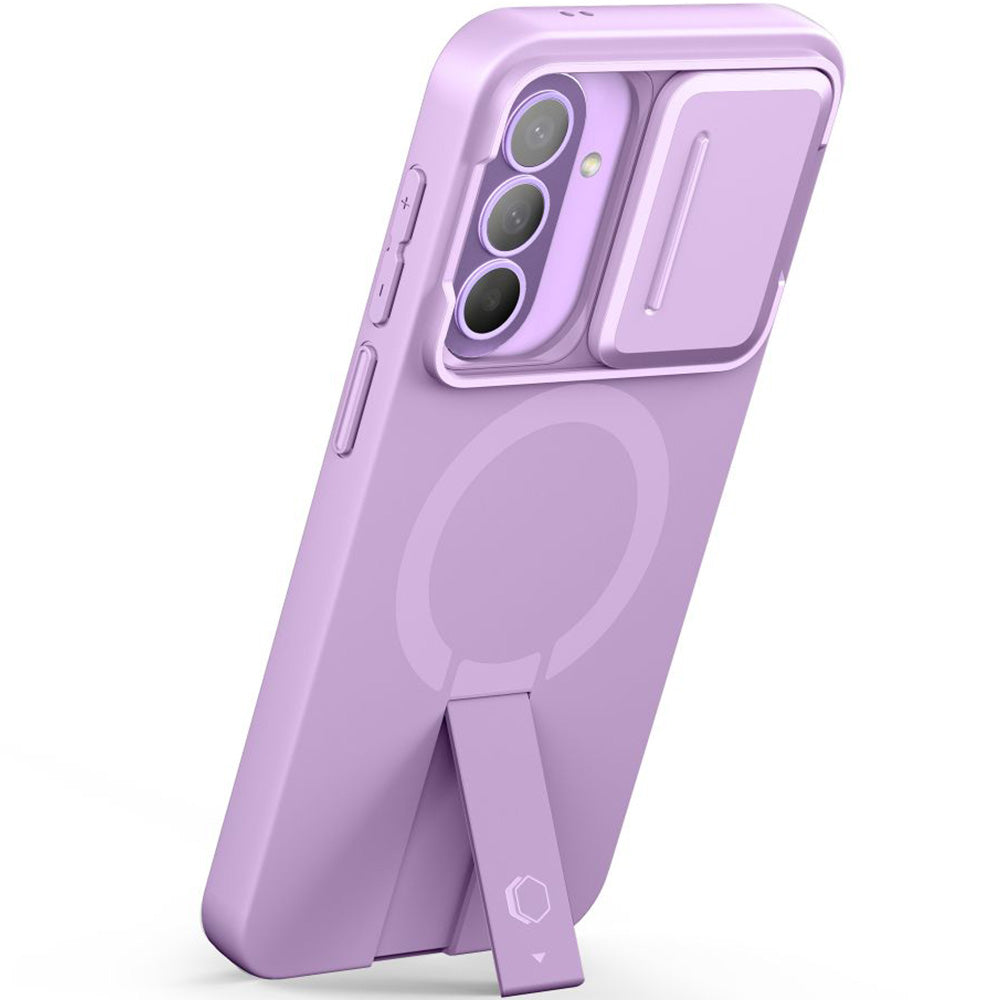 Handyhülle mit Kameraabdeckung für Galaxy A57 5G, Tech-Protect Kevlar Aura mit MagSafe, Violett