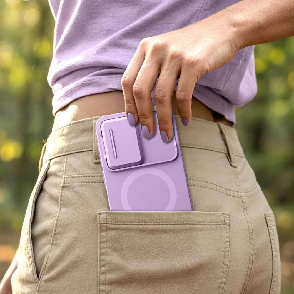 Handyhülle mit Kameraabdeckung für Galaxy A57 5G, Tech-Protect Kevlar Aura mit MagSafe, Violett