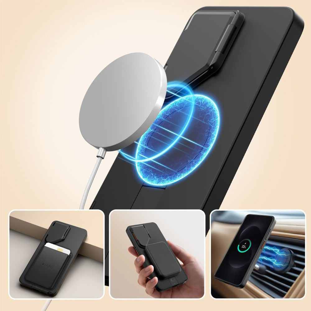 Handyhülle mit Kameraabdeckung für Galaxy S26 Ultra, Tech-Protect Kevlar Aura mit MagSafe, Schwarz