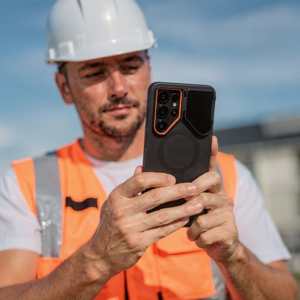 Handyhülle mit Kameraabdeckung für Galaxy S26 Ultra, Tech-Protect Kevlar Aura mit MagSafe, Schwarz