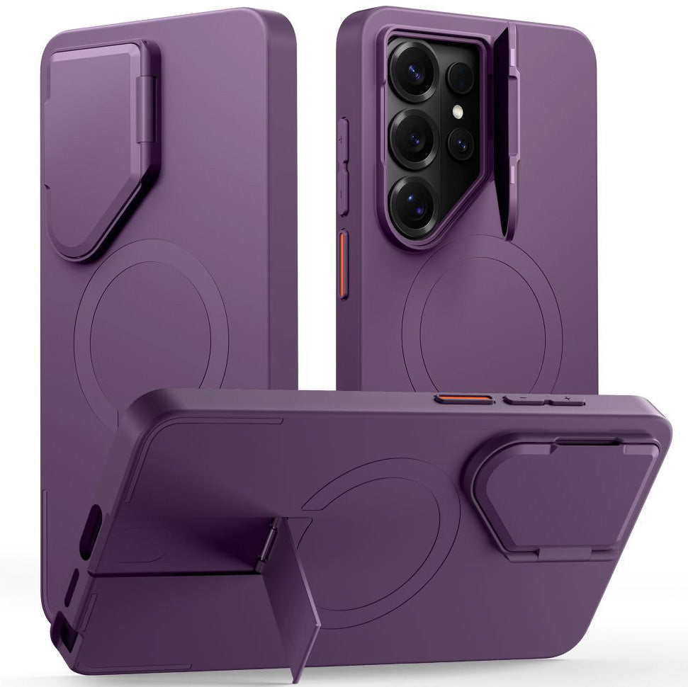Handyhülle mit Kameraabdeckung für Galaxy S26 Ultra, Tech-Protect Kevlar Aura mit MagSafe, Violett