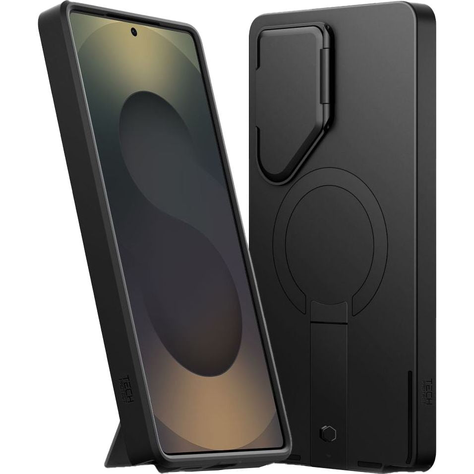 Handyhülle mit Kameraabdeckung für Galaxy S25 Ultra, Tech-Protect Kevlar Aura mit MagSafe, Schwarz