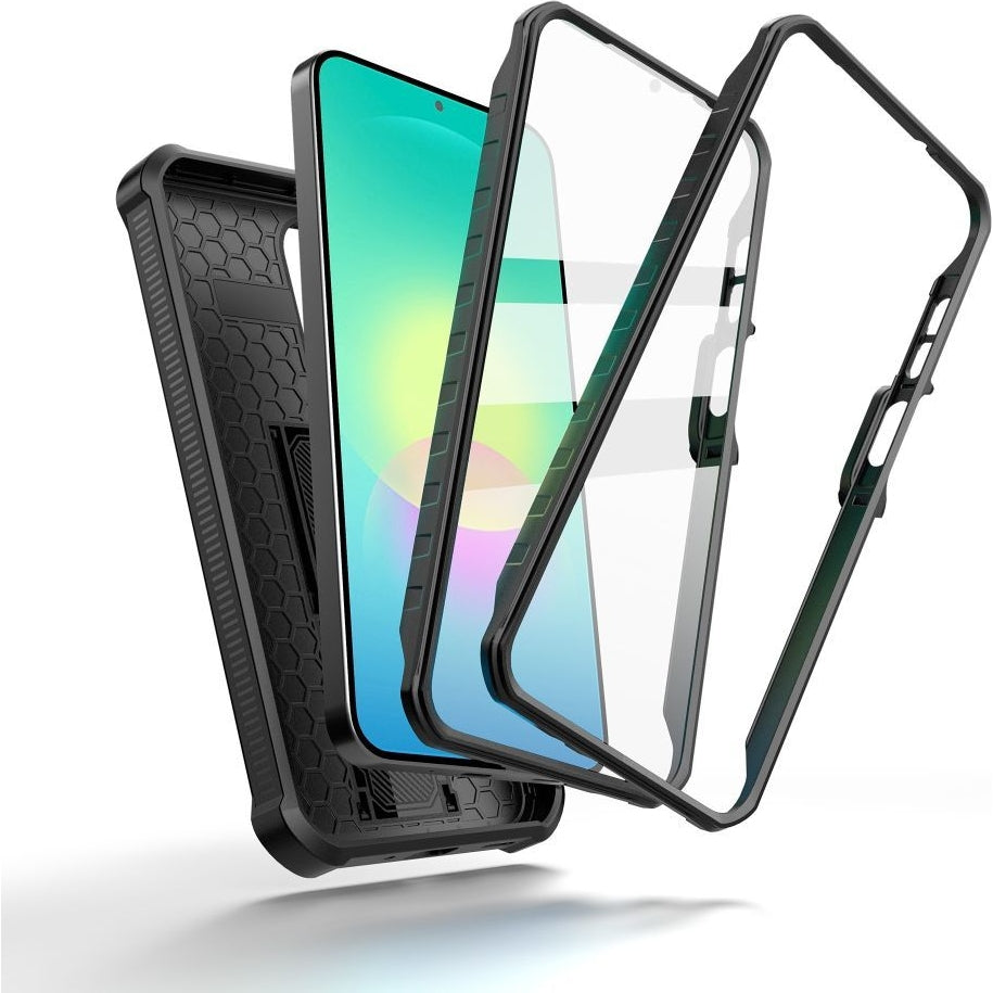 Handyhülle für Galaxy A27 5G, Tech-Protect Kevlar Cam Plus 2-Set, Schwarz