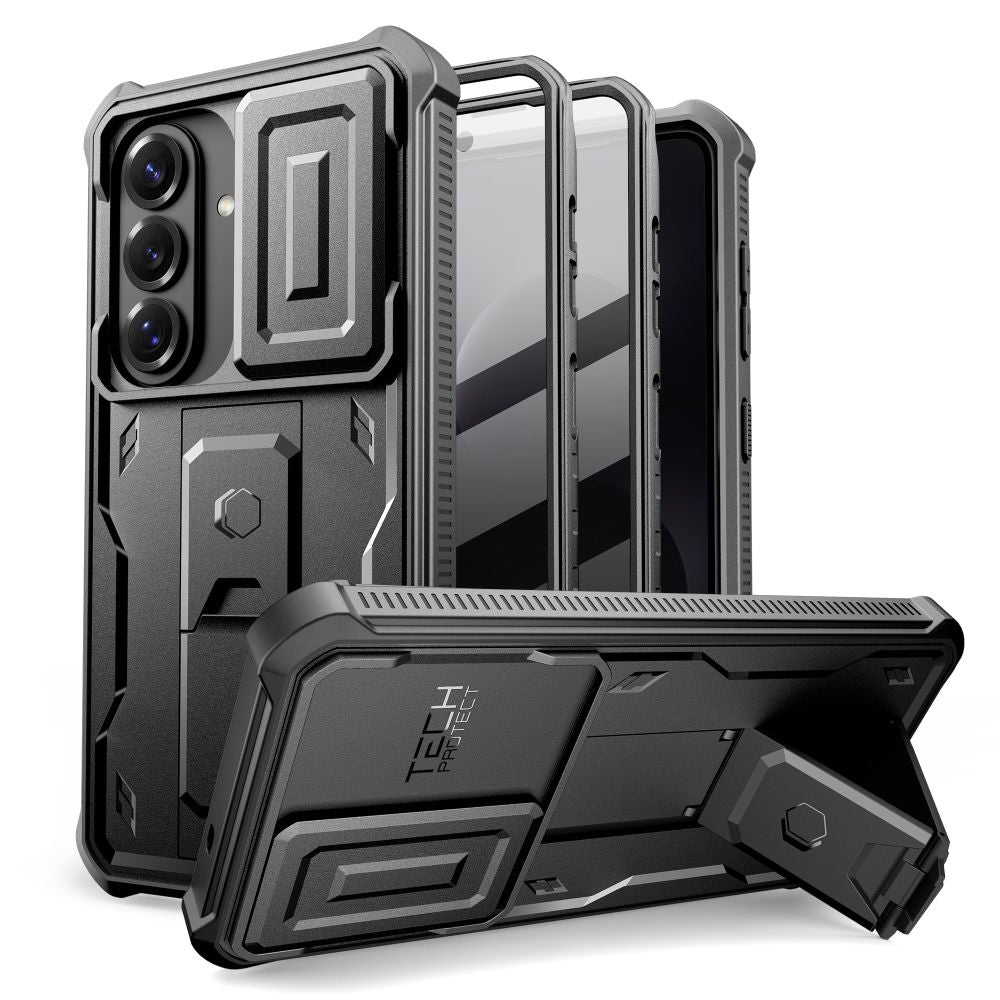 Handyhülle für Galaxy S26, Tech-Protect Kevlar Cam Plus 2-Set, Schwarz