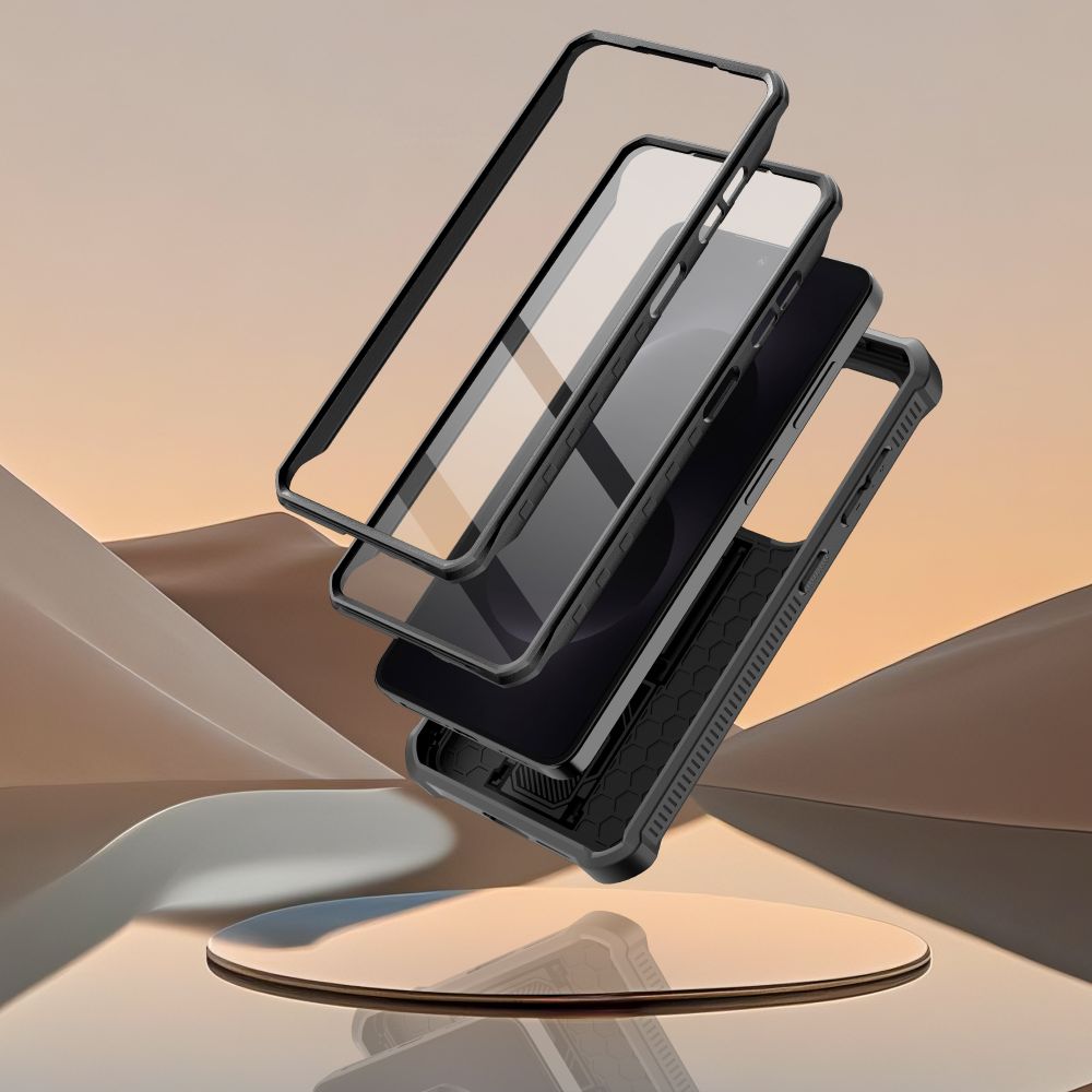 Handyhülle für Galaxy S26, Tech-Protect Kevlar Cam Plus 2-Set, Schwarz