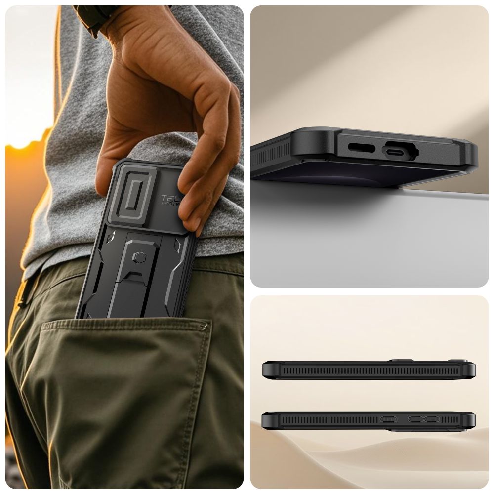 Handyhülle für Galaxy S26, Tech-Protect Kevlar Cam Plus 2-Set, Schwarz