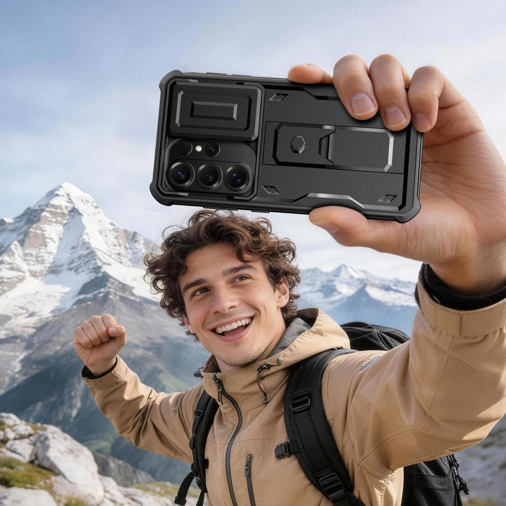 Handyhülle für Galaxy S26 Ultra, Tech-Protect Kevlar Cam Plus 2-Set, Schwarz