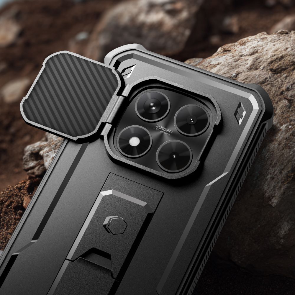 Handyhülle für Xiaomi Redmi Note 15 Pro 5G, Tech-Protect Kevlar Cam Plus 2-Set, Schwarz