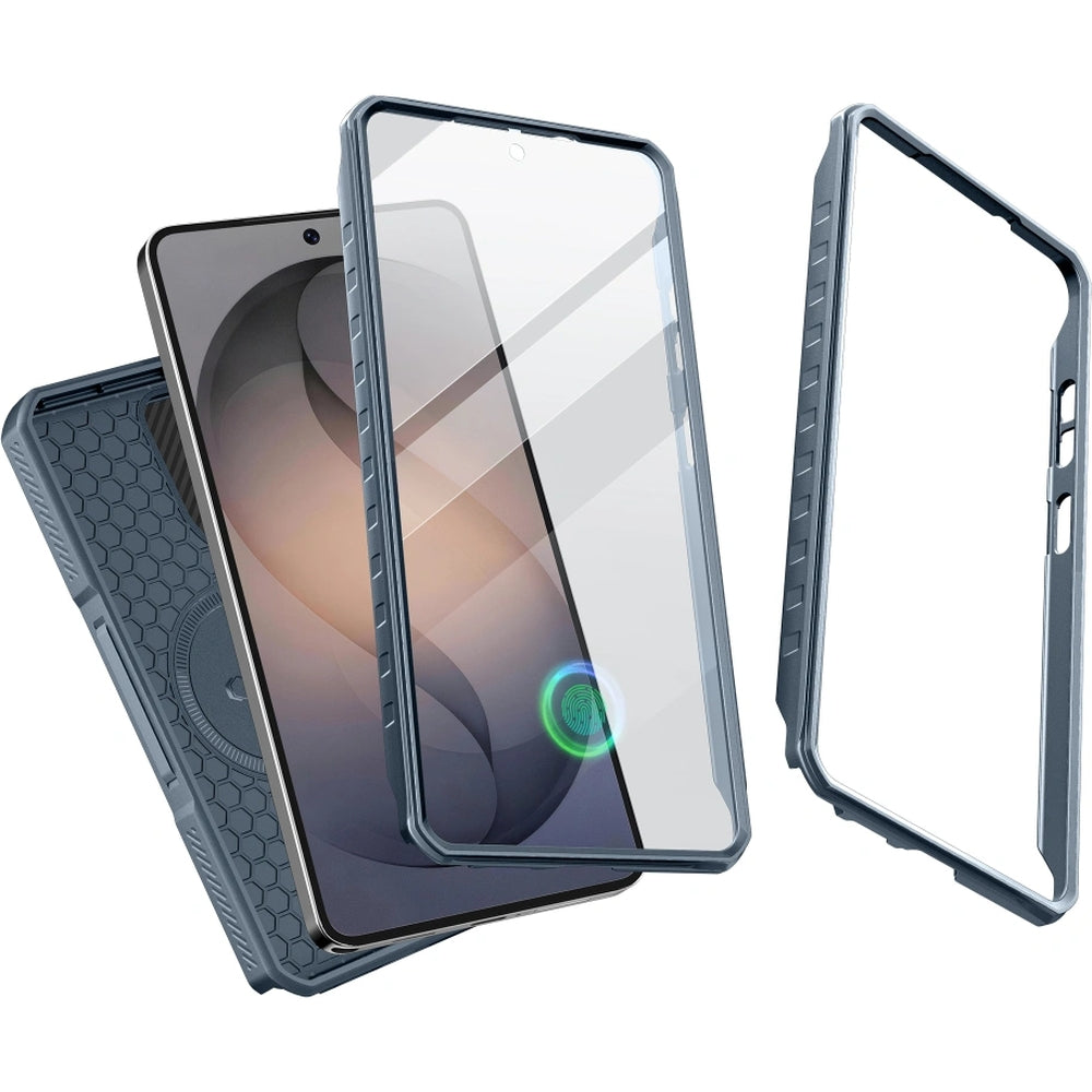 Handyhülle mit Kameraschutz für Galaxy S26 Ultra, Tech-Protect Kevlar MagSafe, 2er-Set mit 2 Rahmen, Blau