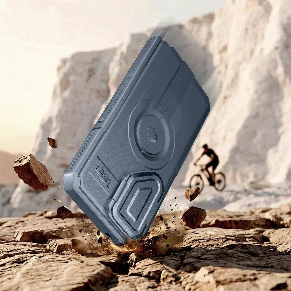 Handyhülle mit Kameraschutz für Galaxy S26 Ultra, Tech-Protect Kevlar MagSafe, 2er-Set mit 2 Rahmen, Blau
