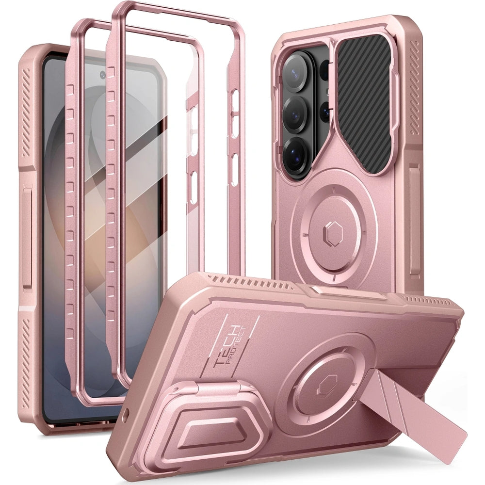 Handyhülle mit Kameraschutz für Galaxy S26 Ultra, Tech-Protect Kevlar MagSafe, 2er-Set mit 2 Rahmen, Rosa