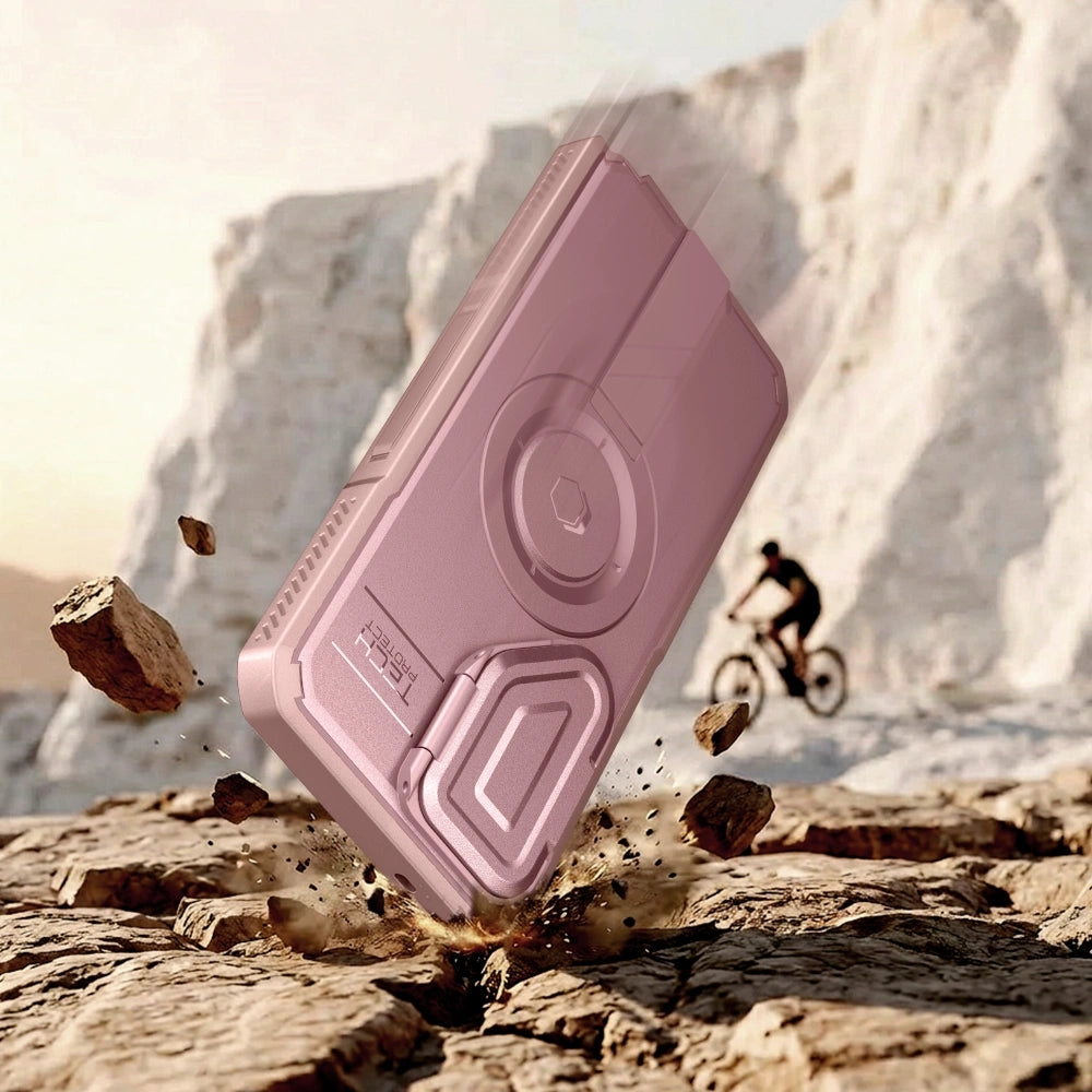 Handyhülle mit Kameraschutz für Galaxy S26 Ultra, Tech-Protect Kevlar MagSafe, 2er-Set mit 2 Rahmen, Rosa