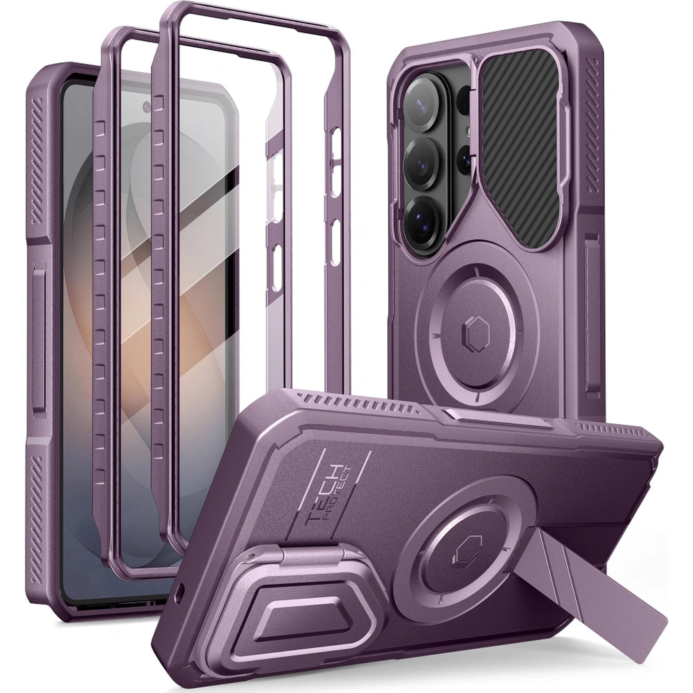 Handyhülle mit Kameraschutz für Galaxy S26 Ultra, Tech-Protect Kevlar MagSafe, 2er-Set mit 2 Rahmen, Violett