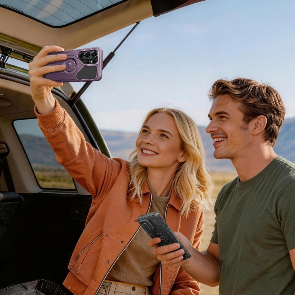 Handyhülle mit Kameraschutz für Galaxy S26 Ultra, Tech-Protect Kevlar MagSafe, 2er-Set mit 2 Rahmen, Violett