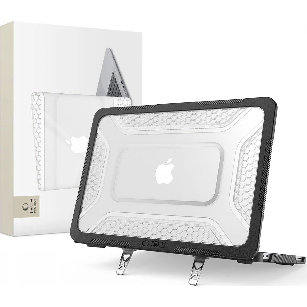 Schutzhülle für MacBook Neo 13 2026, Tech-Protect Kevlar Pro, Schwarz-Transparent