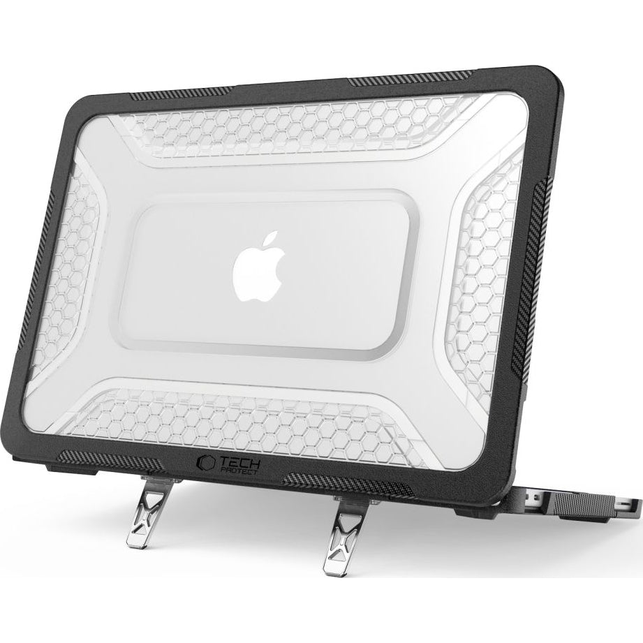 Schutzhülle für MacBook Neo 13 2026, Tech-Protect Kevlar Pro, Schwarz-Transparent