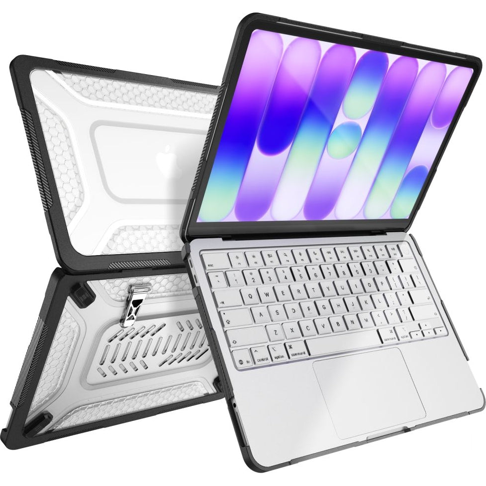Schutzhülle für MacBook Neo 13 2026, Tech-Protect Kevlar Pro, Schwarz-Transparent