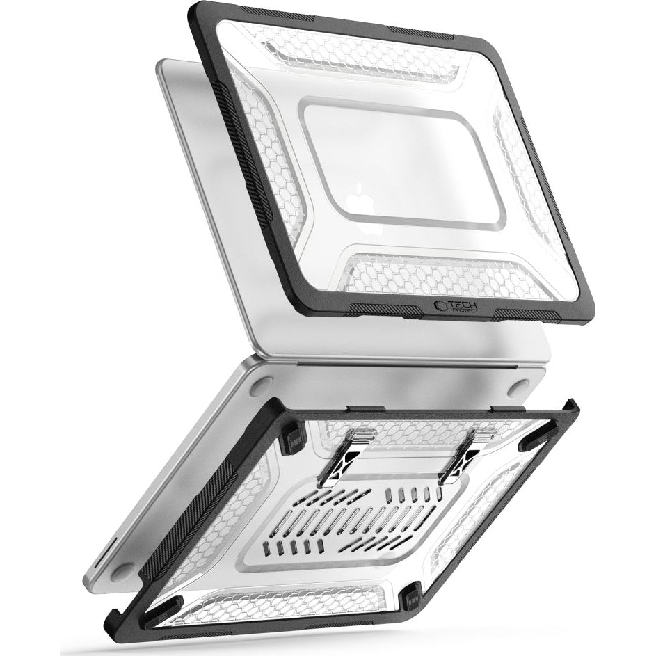 Schutzhülle für MacBook Neo 13 2026, Tech-Protect Kevlar Pro, Schwarz-Transparent