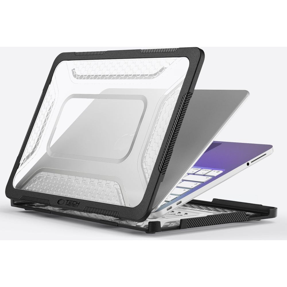 Schutzhülle für MacBook Neo 13 2026, Tech-Protect Kevlar Pro, Schwarz-Transparent