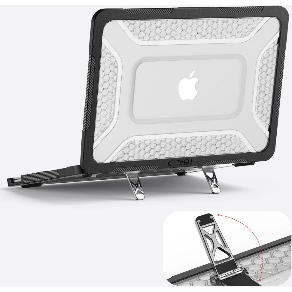 Schutzhülle für MacBook Neo 13 2026, Tech-Protect Kevlar Pro, Schwarz-Transparent
