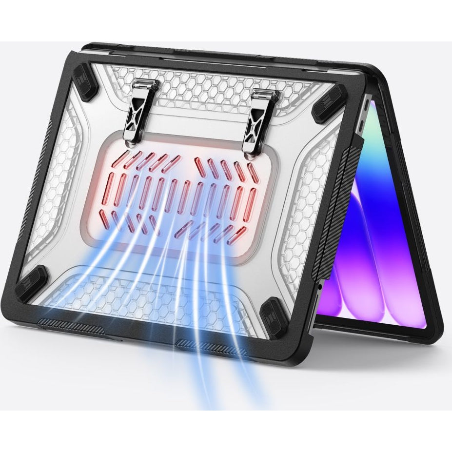 Schutzhülle für MacBook Neo 13 2026, Tech-Protect Kevlar Pro, Schwarz-Transparent