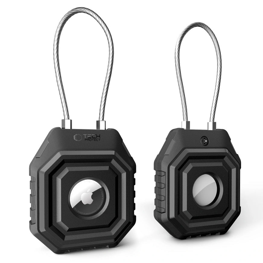 Schutzhülle / Schlüsselanhänger für Apple AirTag 1 / 2, Tech-Protect Kevlar Seal, Schwarz