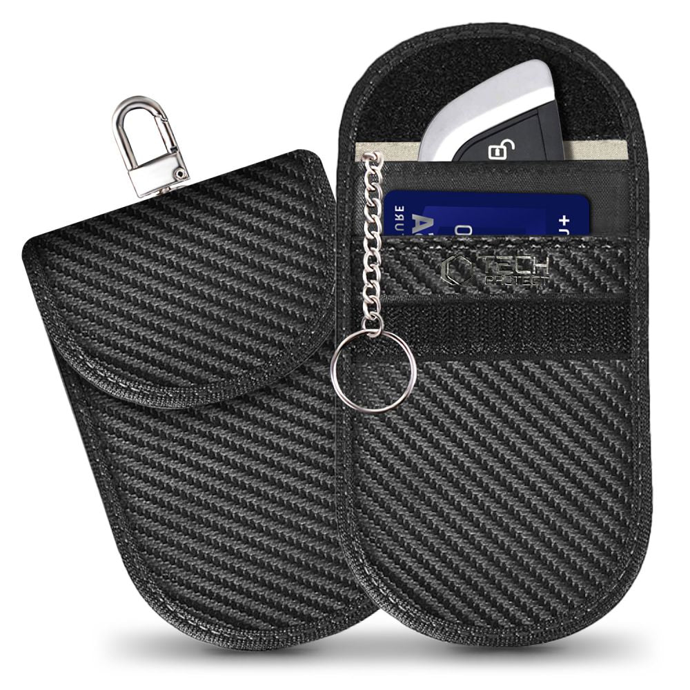Tech-Protect KLR100 Pouch Keyless RFID Signal Blocker Faraday Cage Case, Carbon