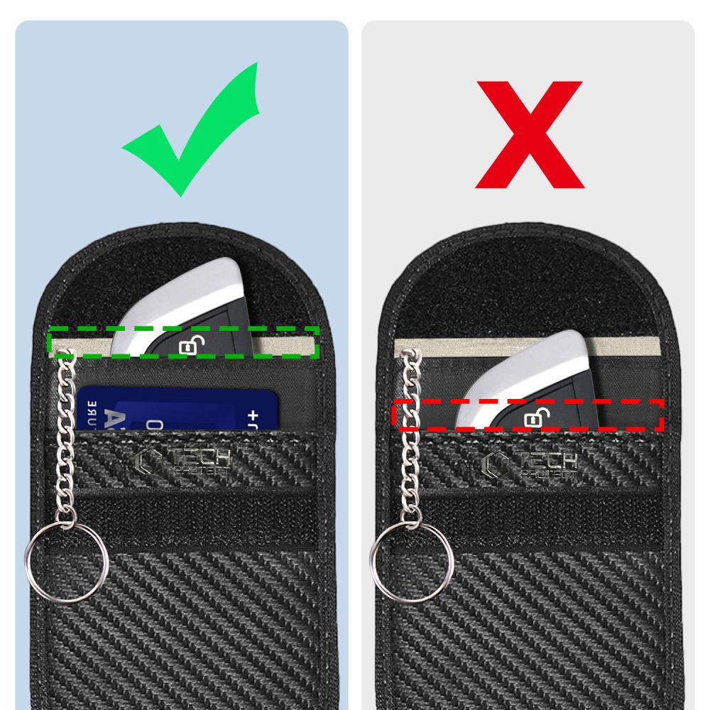 Tech-Protect KLR100 Pouch Keyless RFID Signal Blocker Faraday Cage Case, Carbon
