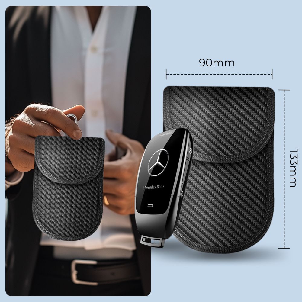 Tech-Protect KLR100 Pouch Keyless RFID Signal Blocker Faraday Cage Case, Carbon