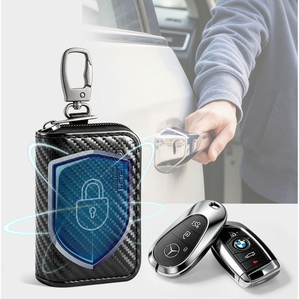 Schutzhülle Faradayscher Käfig, Tech-Protect KLR300 Pouch Keyless RFID Signal Blocker Case, Carbon