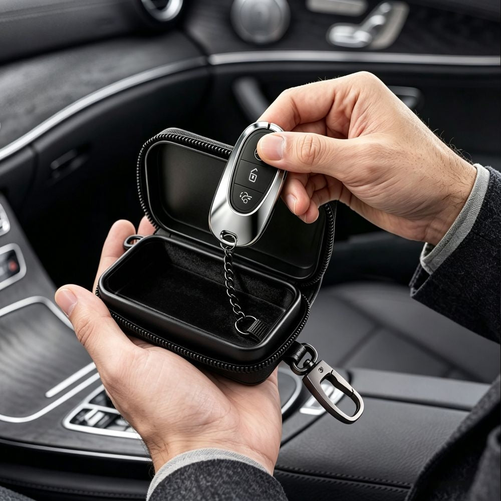 Schutzhülle Faradayscher Käfig, Tech-Protect KLR300 Pouch Keyless RFID Signal Blocker Case, Carbon