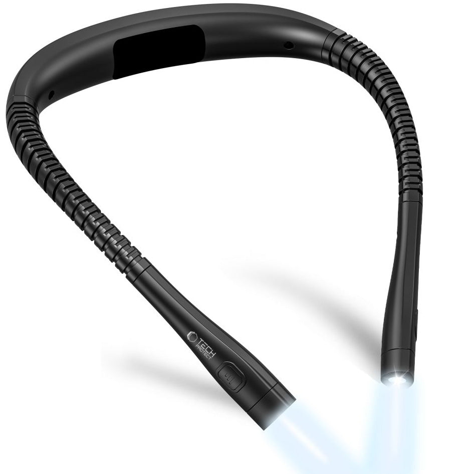 LED-Halslampe mit Akku, Tech-Protect LL200 Neck Reading Light, 1000 mAh, 3000K/ 4000K/ 6000K, Schwarz