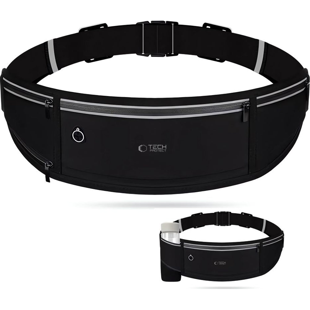 Handy-/Schlüssel-/Geldbörse-Tasche, Tech-Protect M3 Universal Sport Waist Bag, Schwarz