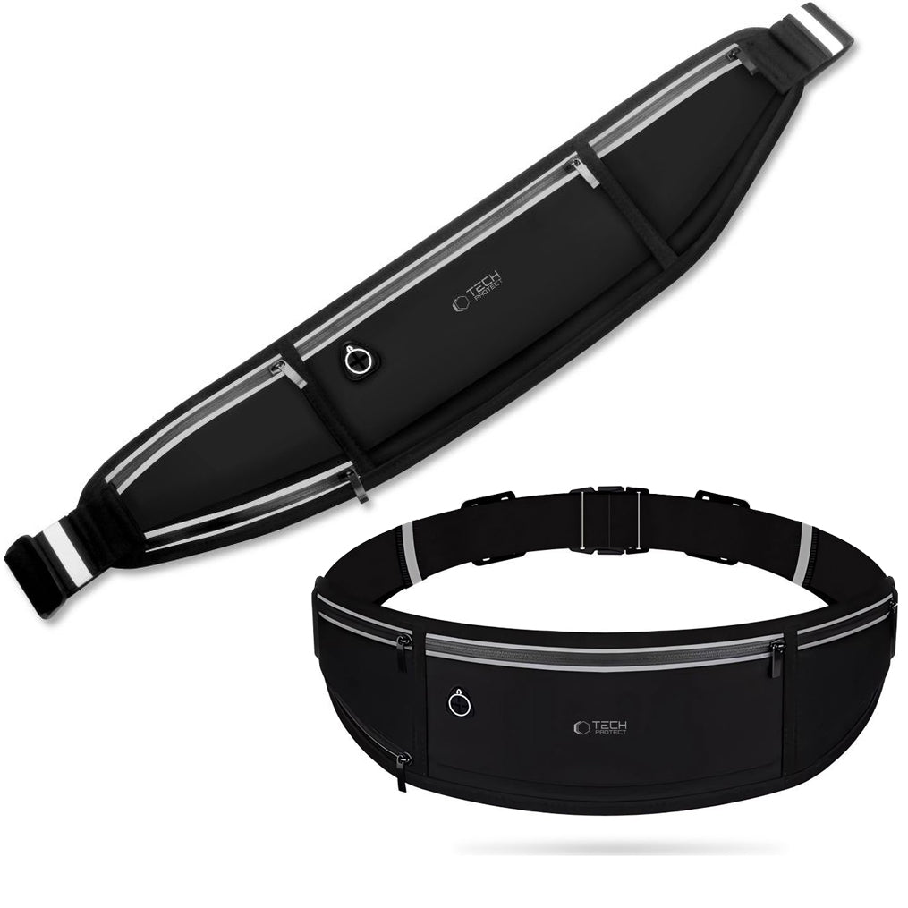 Handy-/Schlüssel-/Geldbörse-Tasche, Tech-Protect M3 Universal Sport Waist Bag, Schwarz