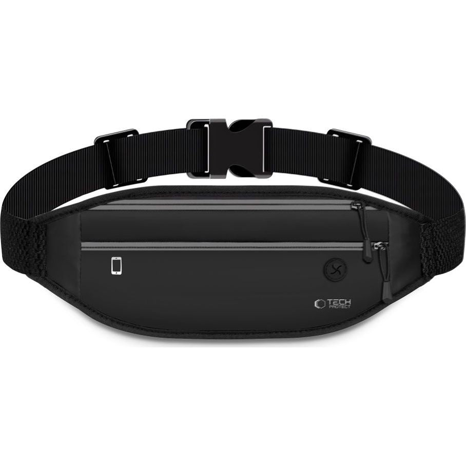 Bauchtasche für Handy / Kopfhörer / Zubehör, Tech-Protect M7 Universal Sport Waist Bag, Schwarz